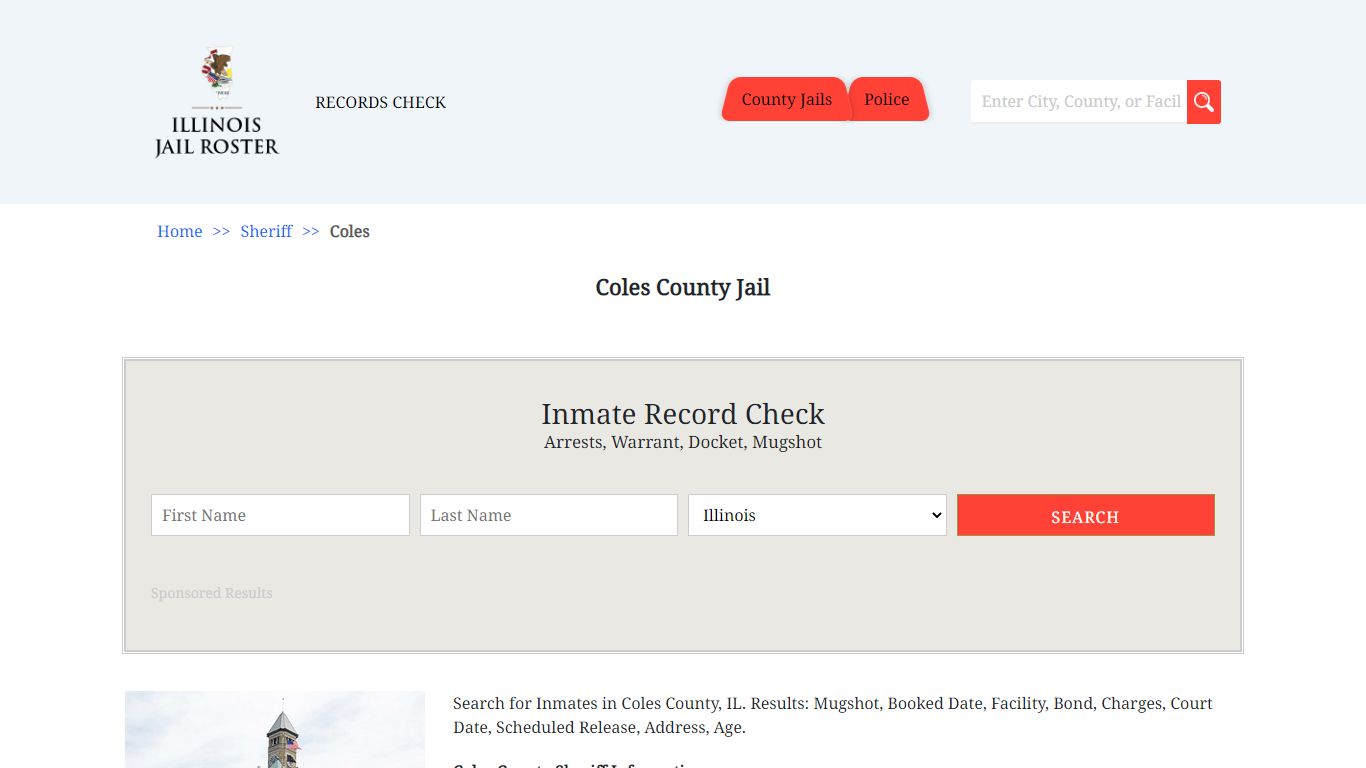 Coles County Jail | Jail Roster Search